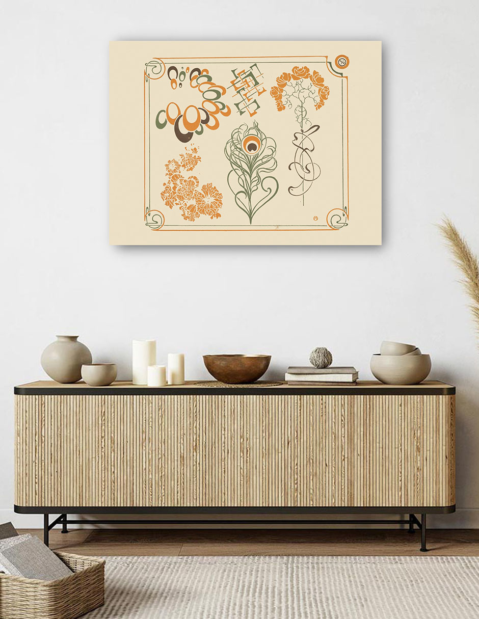 Foto 4 | Cuadro Decorativo - Diseño Abstracto A Base De Flores Y Formas Curvilíneas. (1900)- Alphonse Mucha - Fine Art Tj