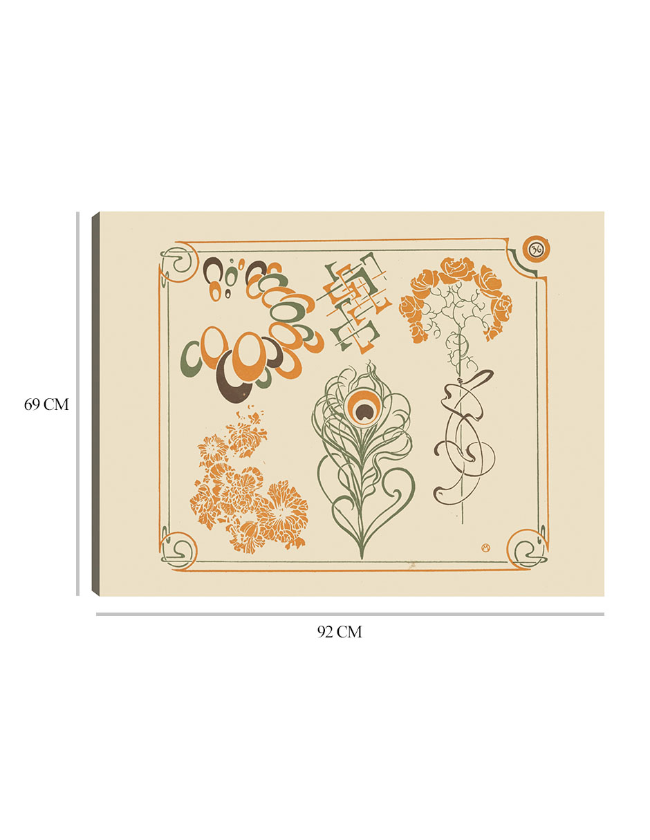 Foto 6 pulgar | Cuadro Decorativo - Diseño Abstracto A Base De Flores Y Formas Curvilíneas. (1900)- Alphonse Mucha - Fine Art Tj