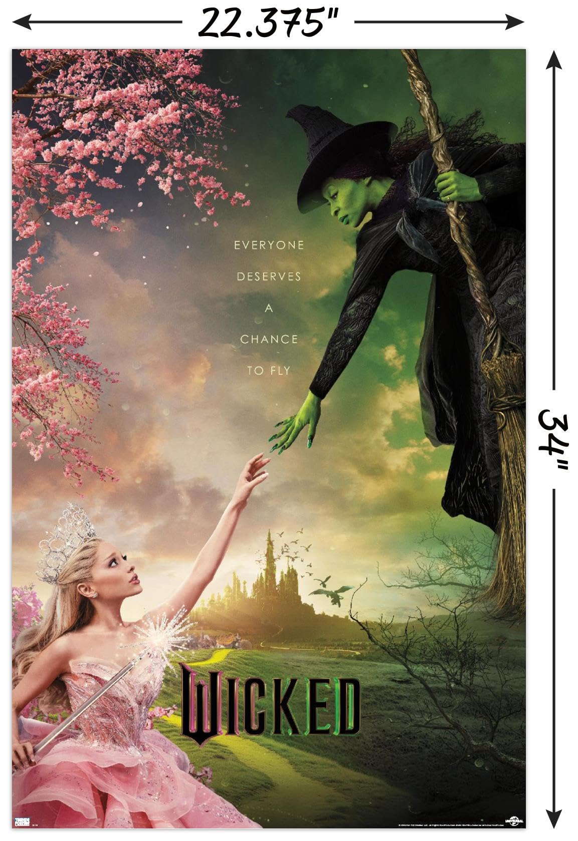 Foto 3 | Póster De Pared Trends International Wicked 34 X 22,4 Cm - Venta Internacional.