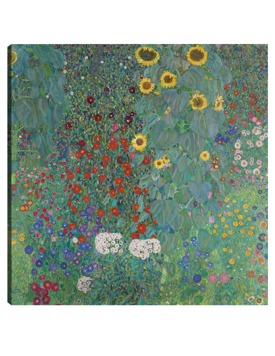 Foto 2 pulgar | Cuadro Decorativo - Jardín De La Cabaña Con Girasoles (1907)- Gustav Klimt - Floral - 89x89 - Impresión En Lie