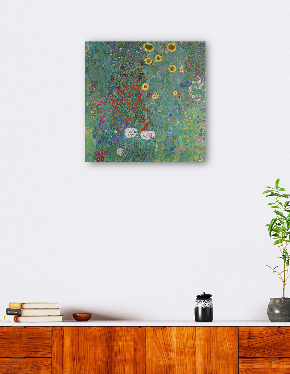 Foto 6 pulgar | Cuadro Decorativo - Jardín De La Cabaña Con Girasoles (1907)- Gustav Klimt - Floral - 89x89 - Impresión En Lie