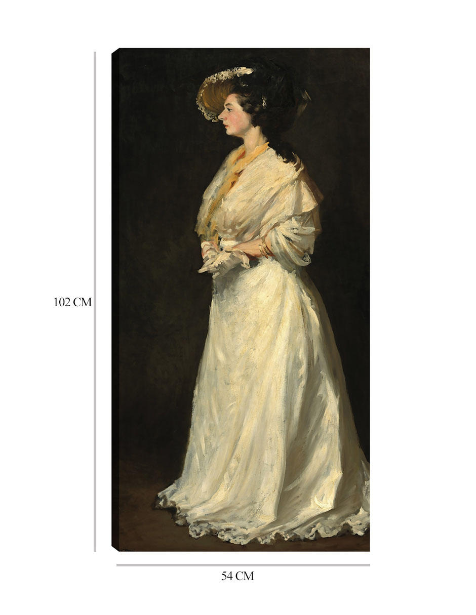 Foto 7 pulgar | Cuadro Decorativo - Mujer Joven En Blanco- Robert Henri - Fotografía - 54x102 - Impresión En Lienzo - Fine Art Tj