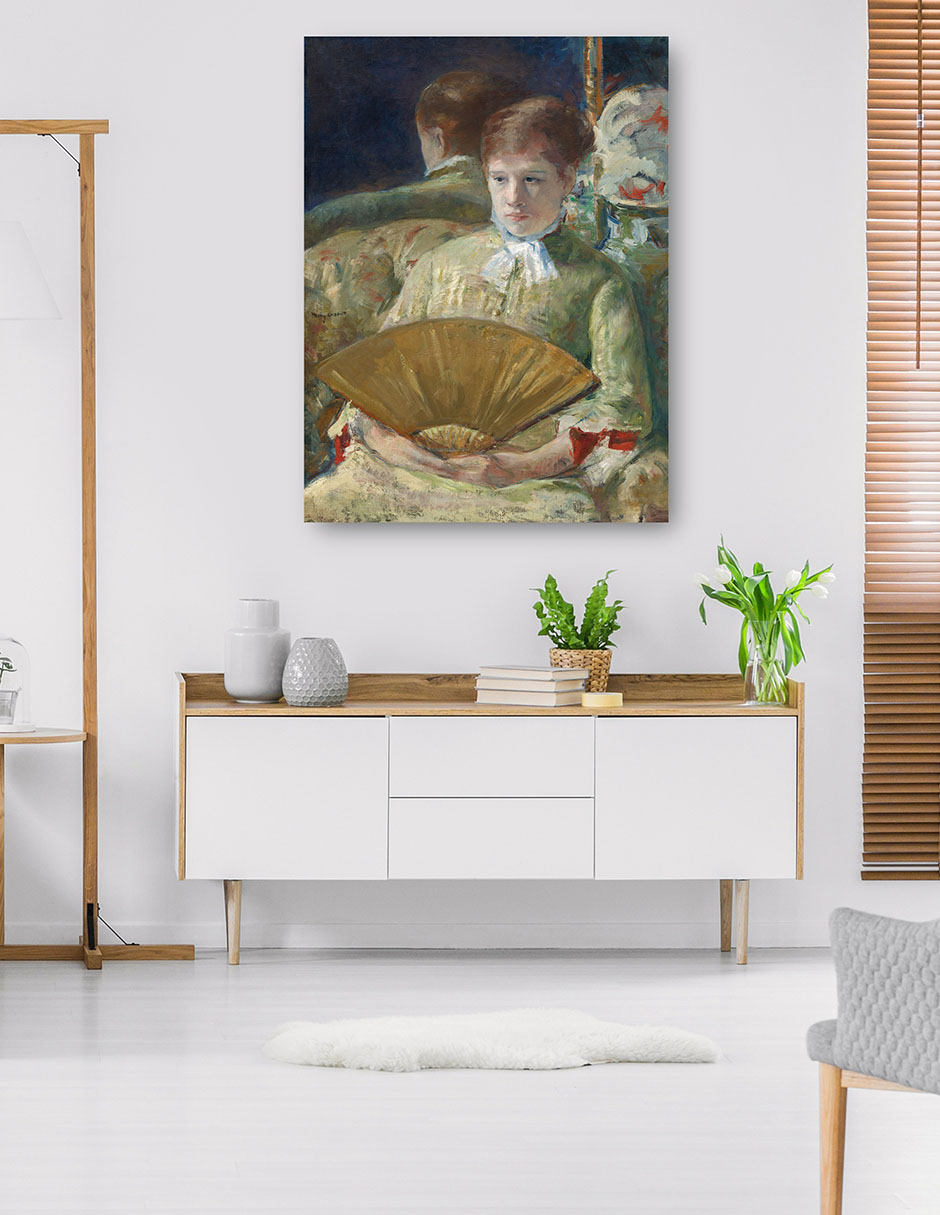 Foto 6 pulgar | Cuadro Decorativo - Mujer Con Un Abanico- Mary Cassatt - Fotografía - 77x102 - Impresión En Lienzo - Fine Art Tj