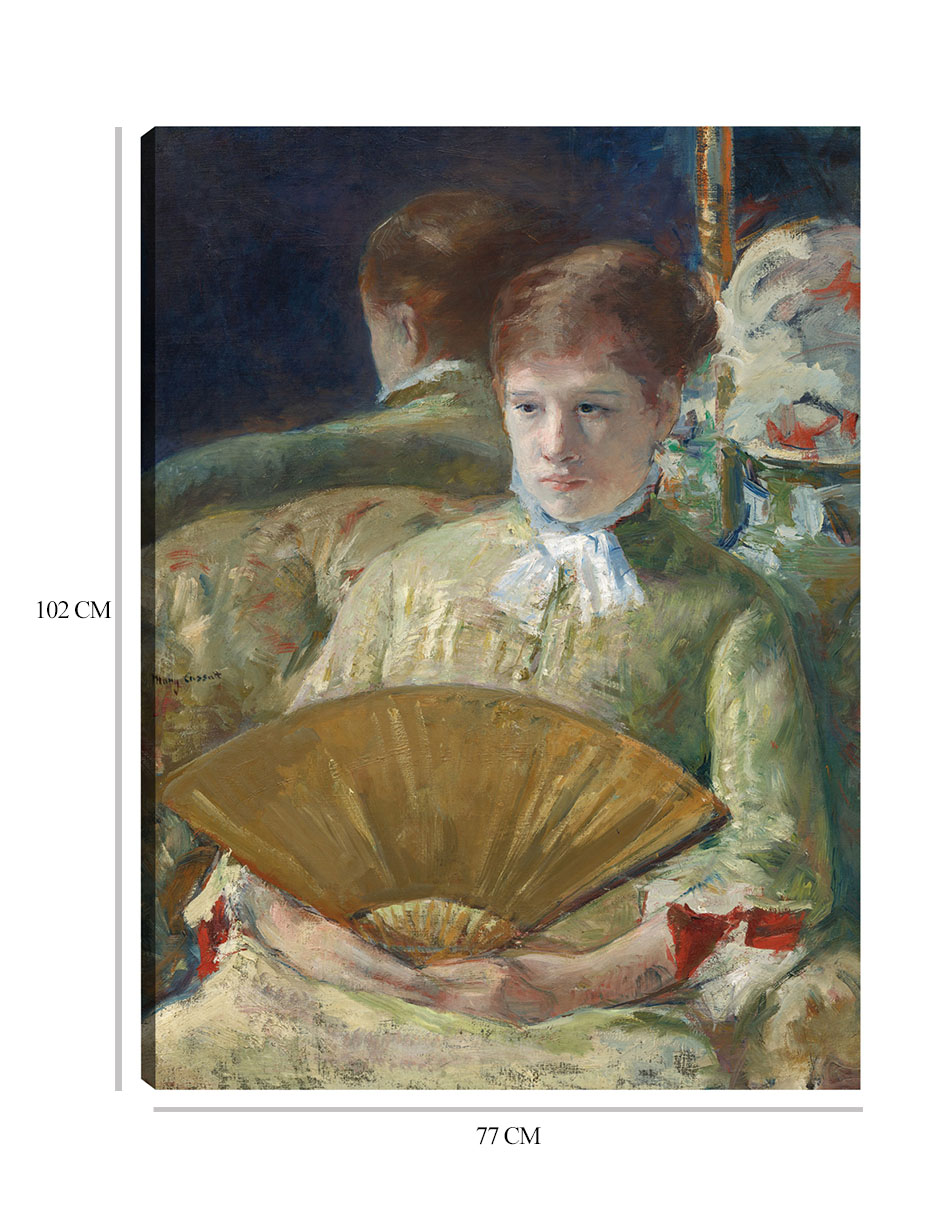 Foto 7 pulgar | Cuadro Decorativo - Mujer Con Un Abanico- Mary Cassatt - Fotografía - 77x102 - Impresión En Lienzo - Fine Art Tj