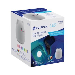 Foto 2 | Luz Led de Noche Volteck Multicolor Gato
