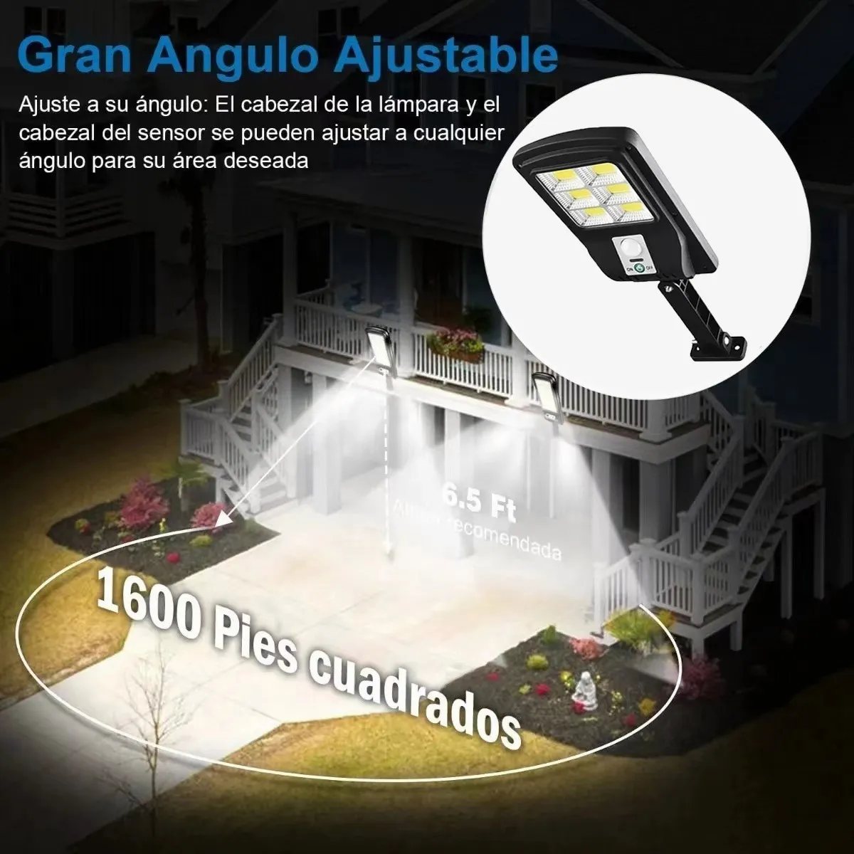 Foto 3 pulgar | Lampara Solar Pared Sensor 3modos 65w 120 Led Eo Safe Imports Esi-3015 color Negro