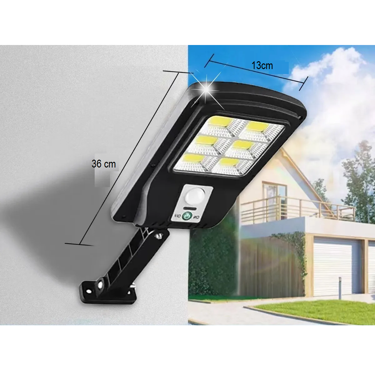 Foto 4 pulgar | Lampara Solar Pared Sensor 3modos 65w 120 Led Eo Safe Imports Esi-3015 color Negro