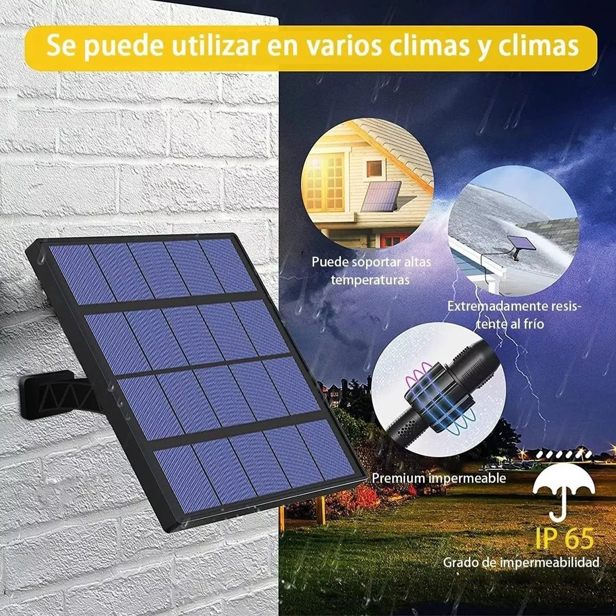 Foto 3 pulgar | Lámpara Solar Recargable Led Eso Safe Imports Esi3449 con 3 Cabezales