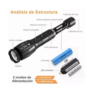Foto 2 | Lampara Táctica Eo Safe Imports ESI-4609 color Negro 4000 Lúmenes