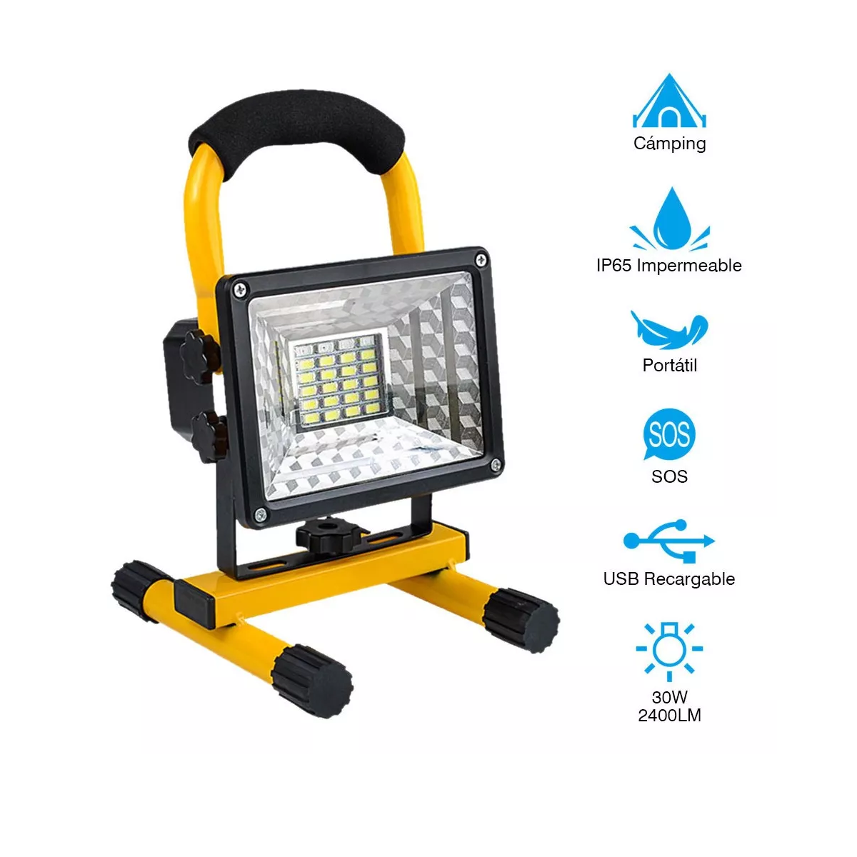 Foto 3 pulgar | Reflector Led Recargable Eo Safe Imports ESI-5347 color Amarillo