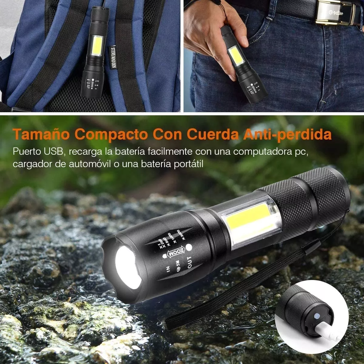 Foto 5 pulgar | Lamparas Recargables Led Eo Safe Imports ESI-5350 color Negro 4 Unidades