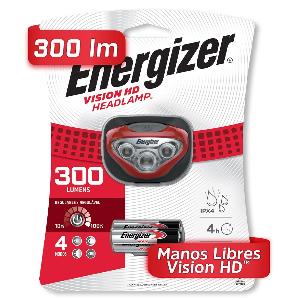 Linterna Lámpara Cabeza Energizer Manos Libres Potente color Rojo $519