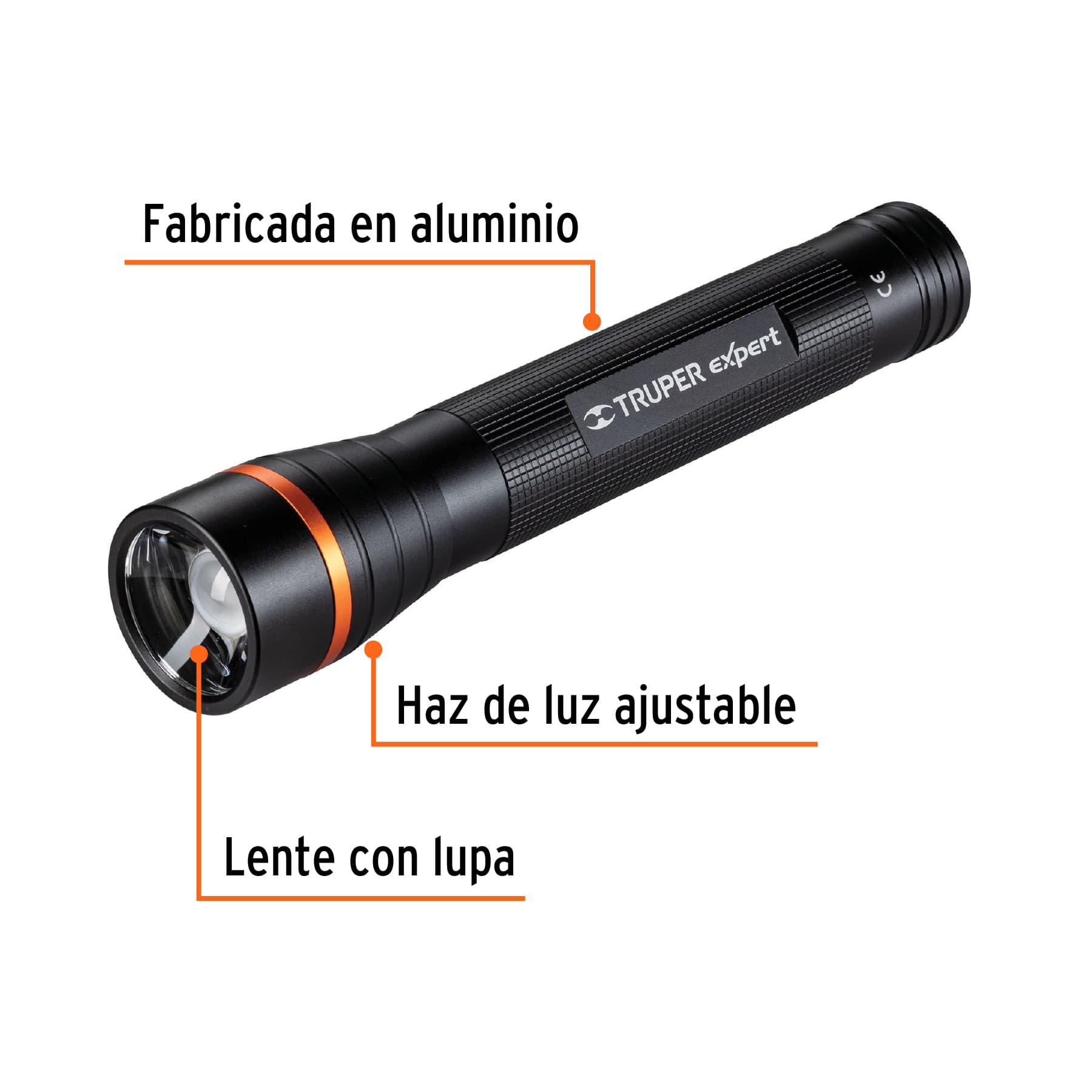 Foto 3 pulgar | Linterna Truper color Negro de Aluminio LED Cree 850 LM con 3 Pilas D