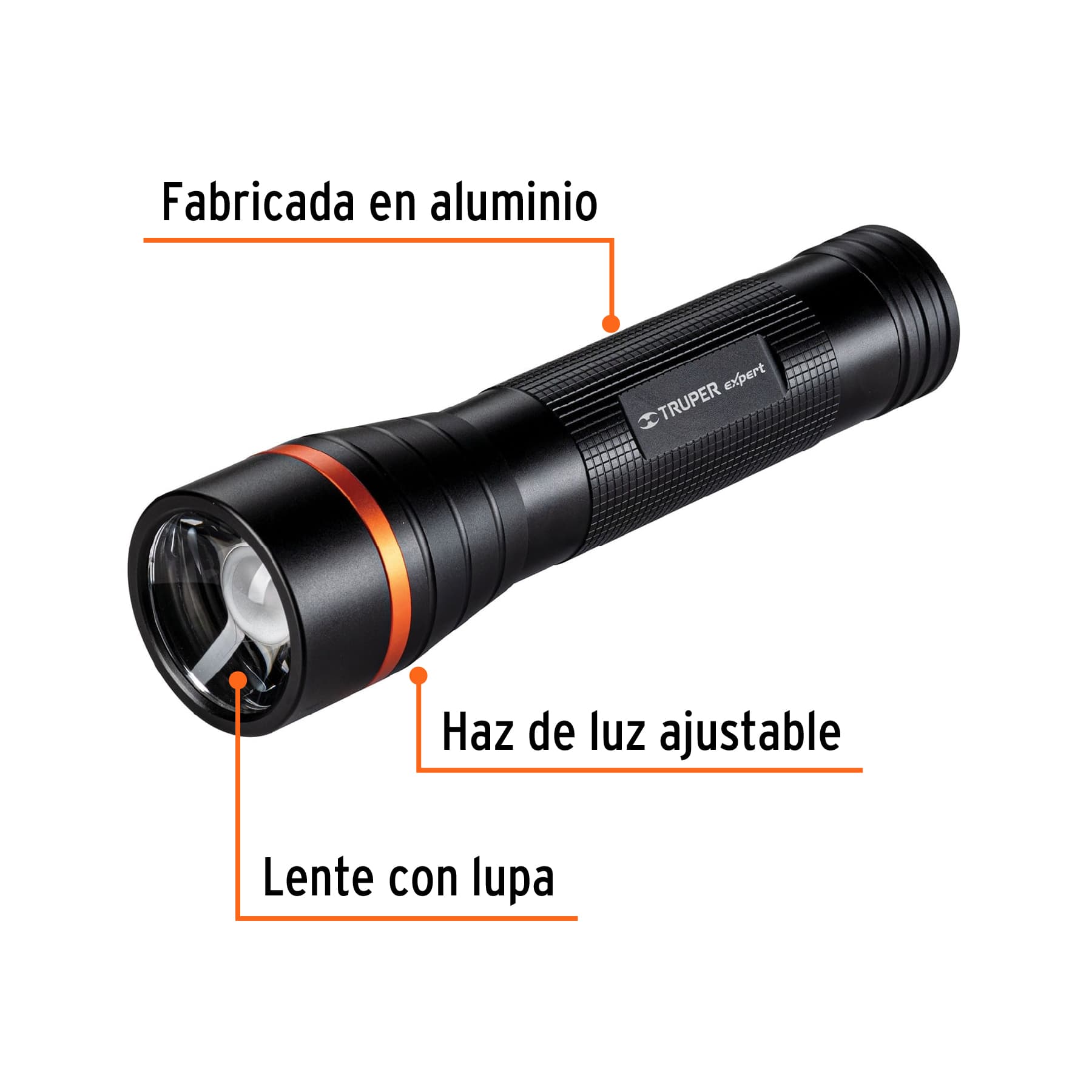 Foto 3 pulgar | Linterna Truper color Negro de Aluminio LED Cree 500 LM con 2 Pilas D