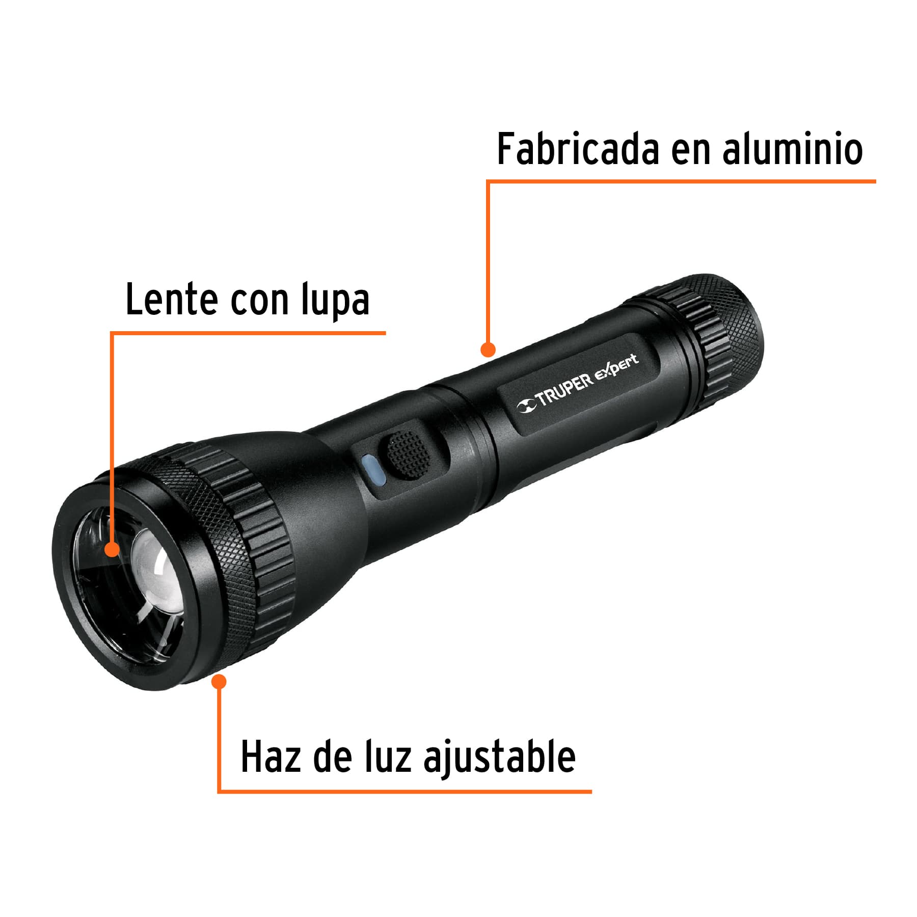 Foto 3 pulgar | Linterna Truper Expert LED Recargable de Aluminio 670 LM color Negro