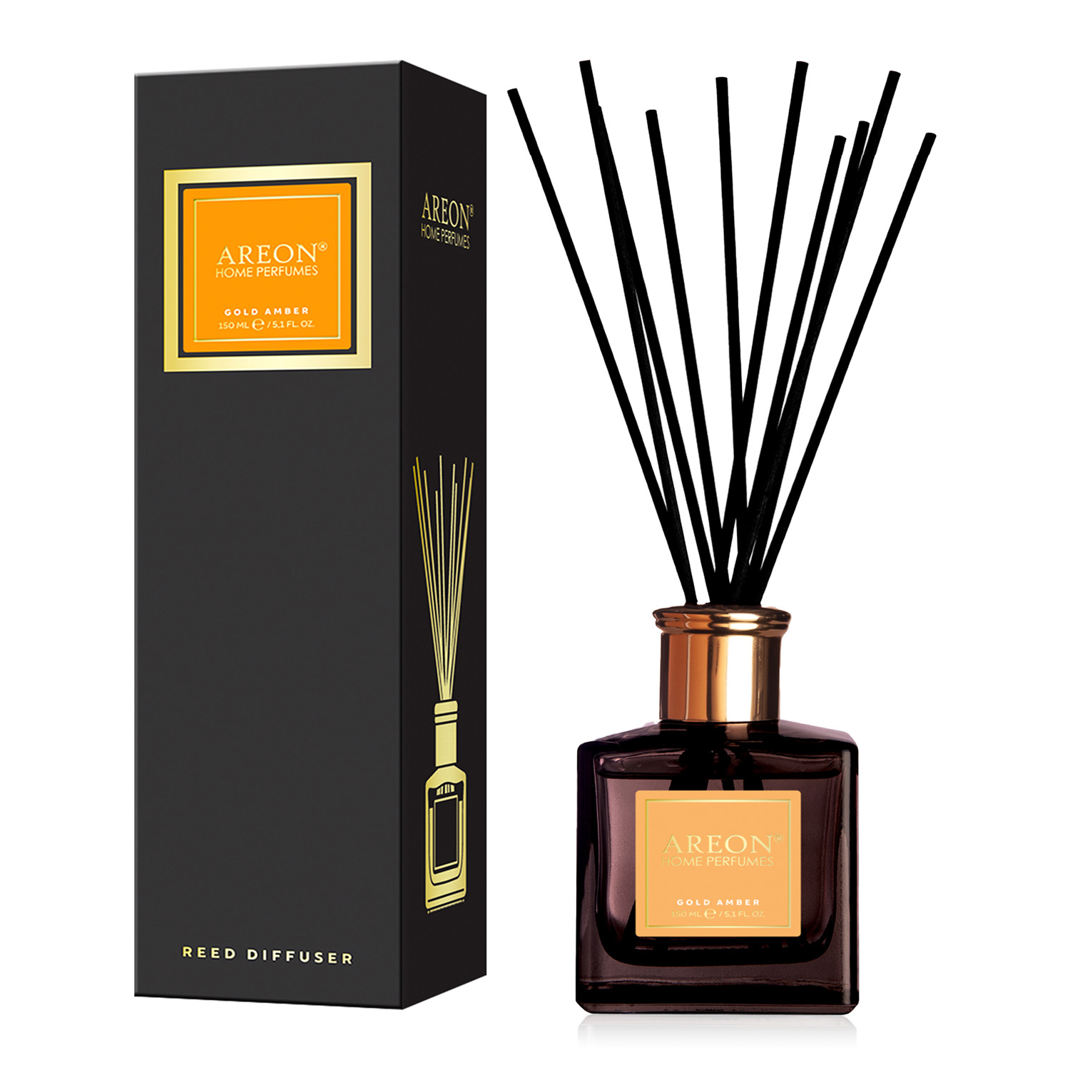 Foto 2 pulgar | Aromatizante de Varillas Areon Aroma Gold Amber 150 ml