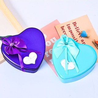 Foto 5 | Caja De Regalo Forma De Corazón Con Osos Y Flores, Aromática Azul