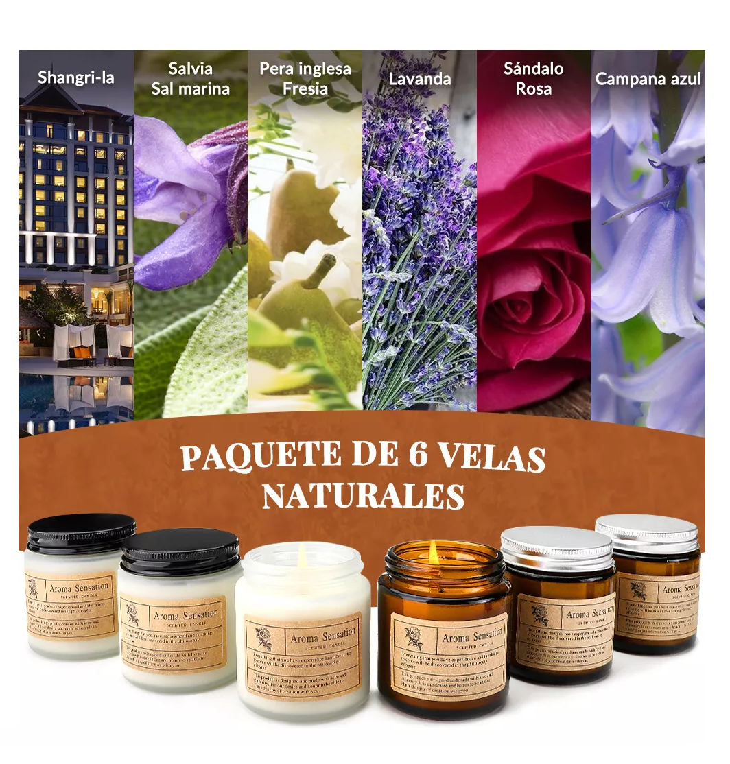 Foto 3 pulgar | Velas Aromáticas Fragancias Surtidas 6 Piezas