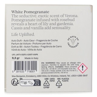 Foto 2 | Recambio De Fragancia Para Coche Max Benjamin White Pomegranate - Venta Internacional.