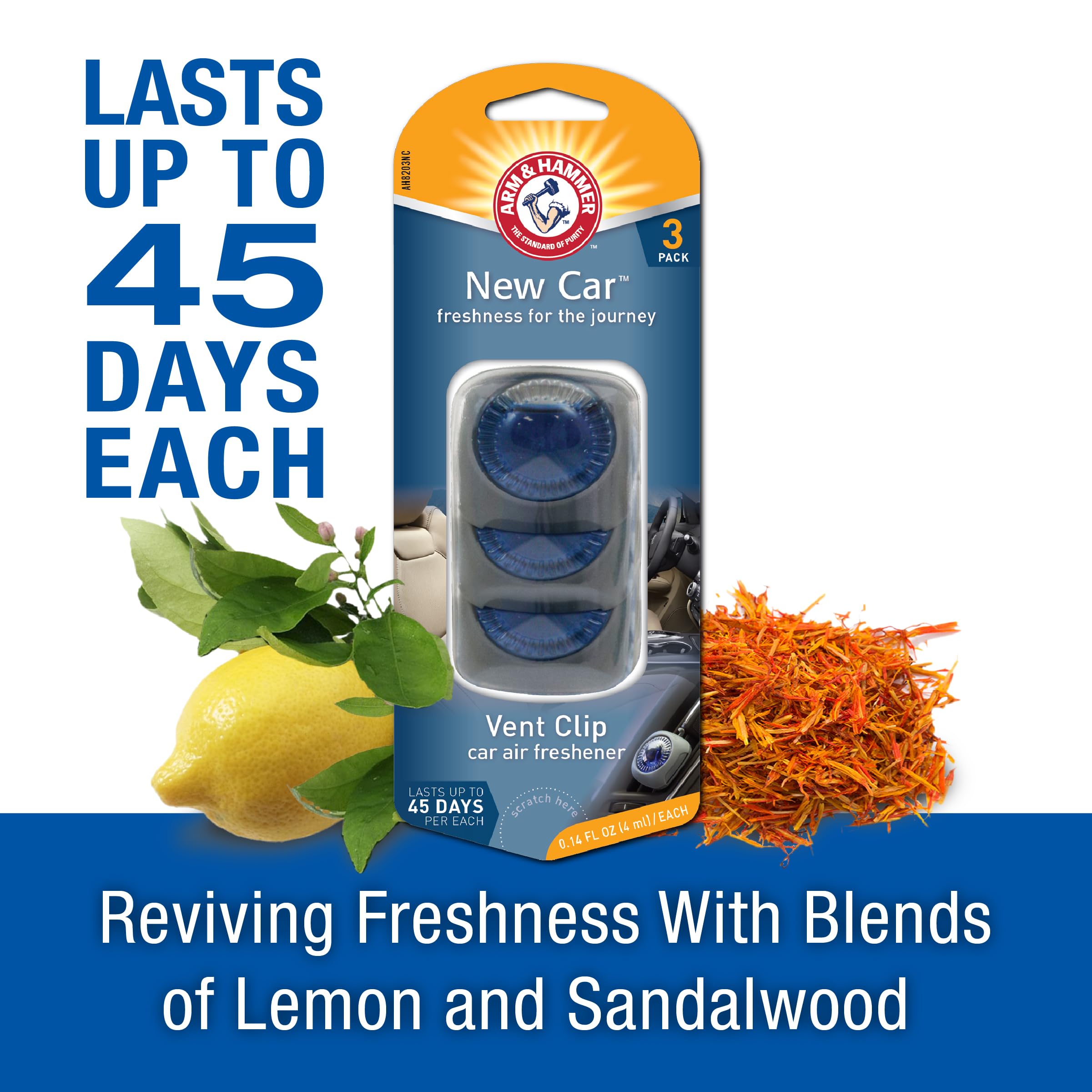 Foto 5 | Ambientador Para Coche Arm & Hammer New Car Freshness, Paquete De 4 - Venta Internacional.