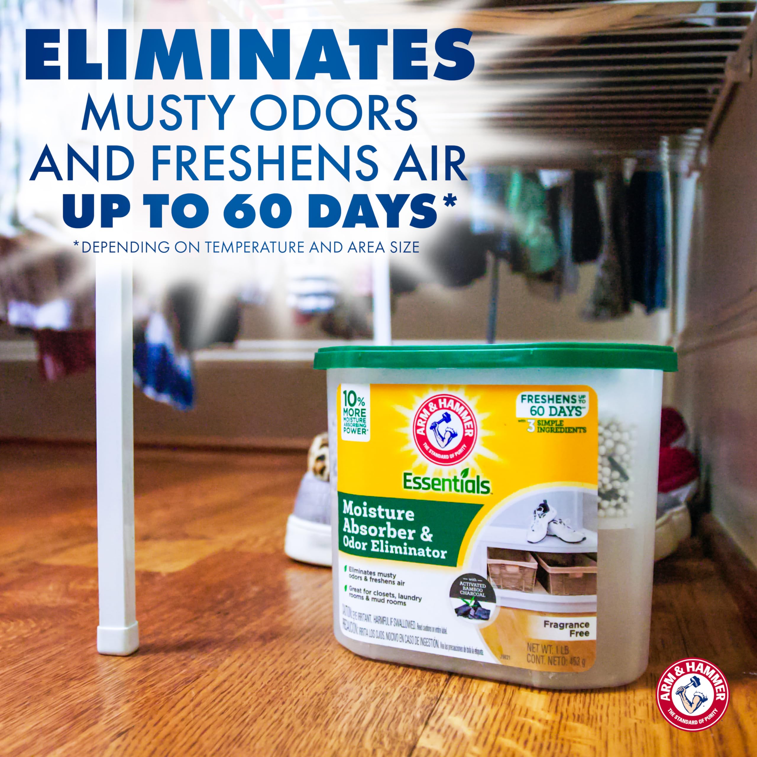 Foto 2 | Absorbedor De Humedad Tub Arm & Hammer Essentials, Paquete De 3, 454 G - Venta Internacional.