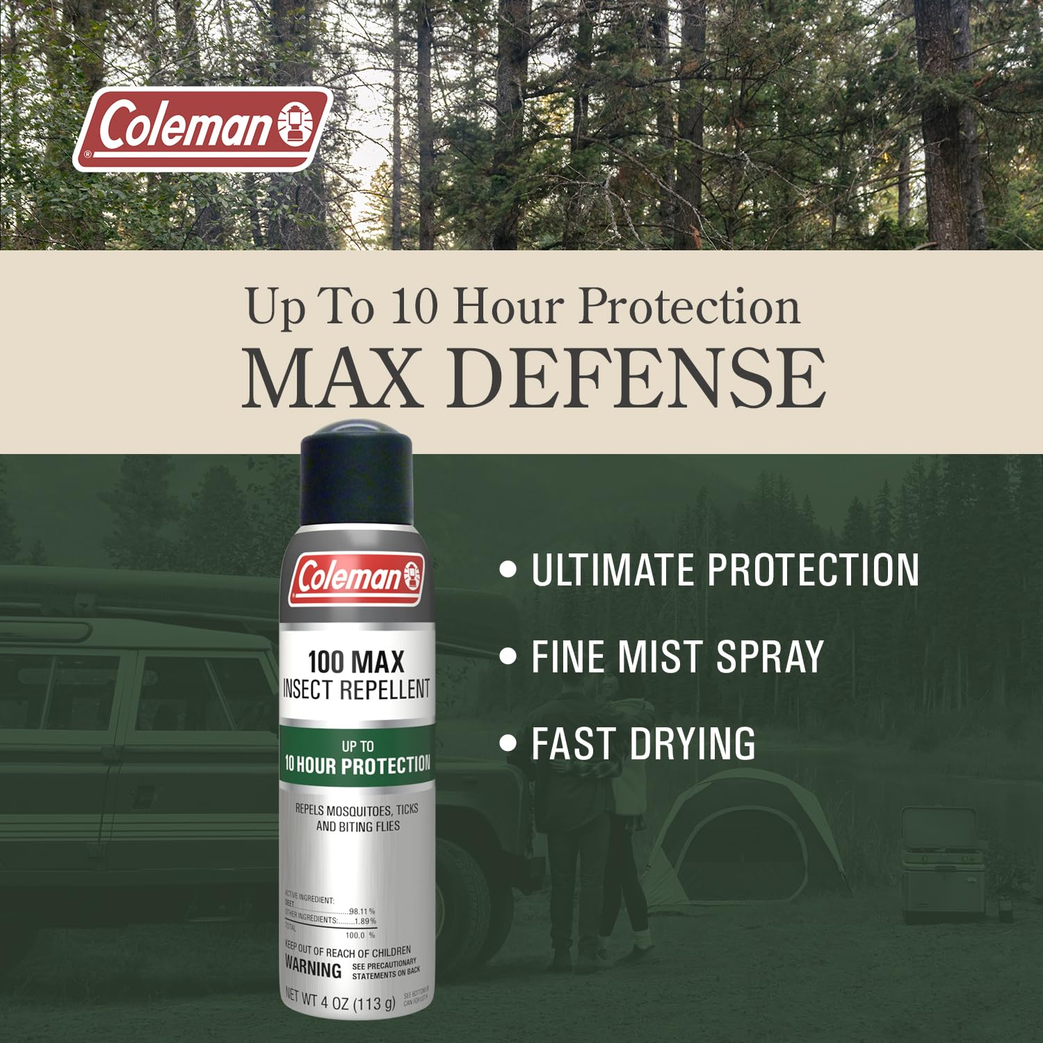 Foto 3 pulgar | Aerosol Repelente De Insectos Coleman 100% Max Deet 120 Ml - Venta Internacional.