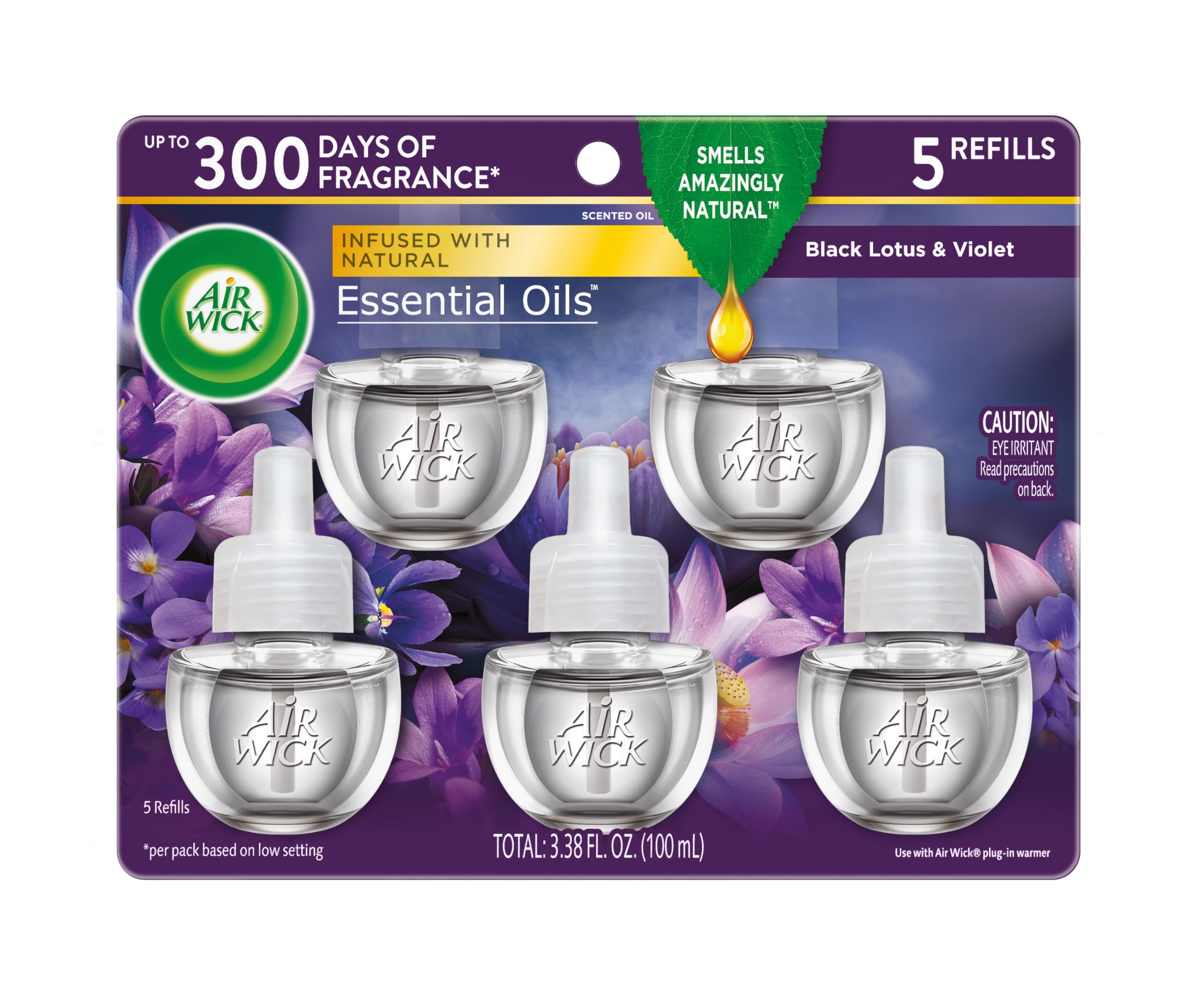 Foto 2 pulgar | Recambio De Aceite Perfumado Air Wick Black Lotus & Violet  5 X 60 Ml - Venta Internacional.