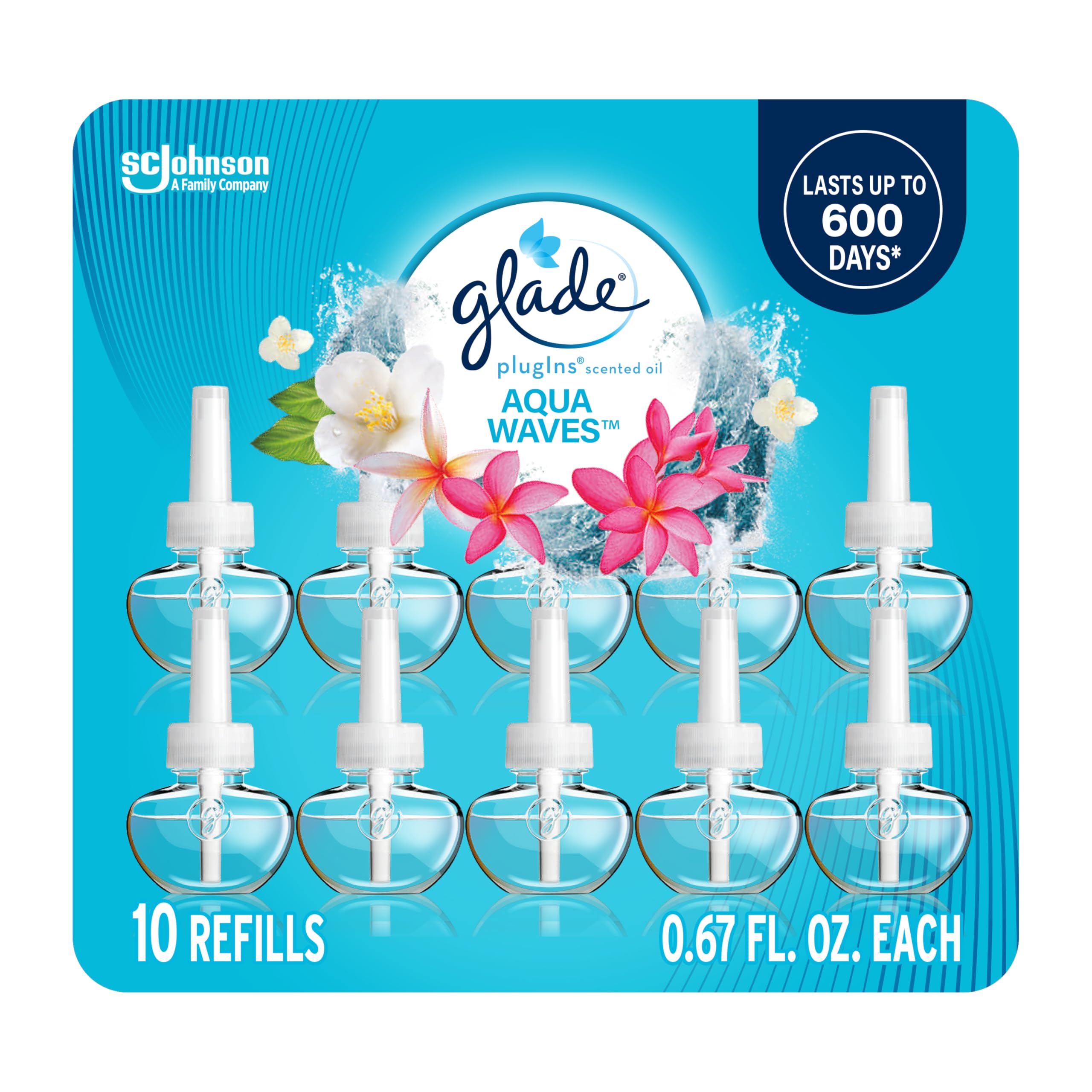 Foto 2 pulgar | Aceite Aromático Glade Plugins Aqua Waves Para Ambientador  300 Ml X 10 - Venta Internacional.