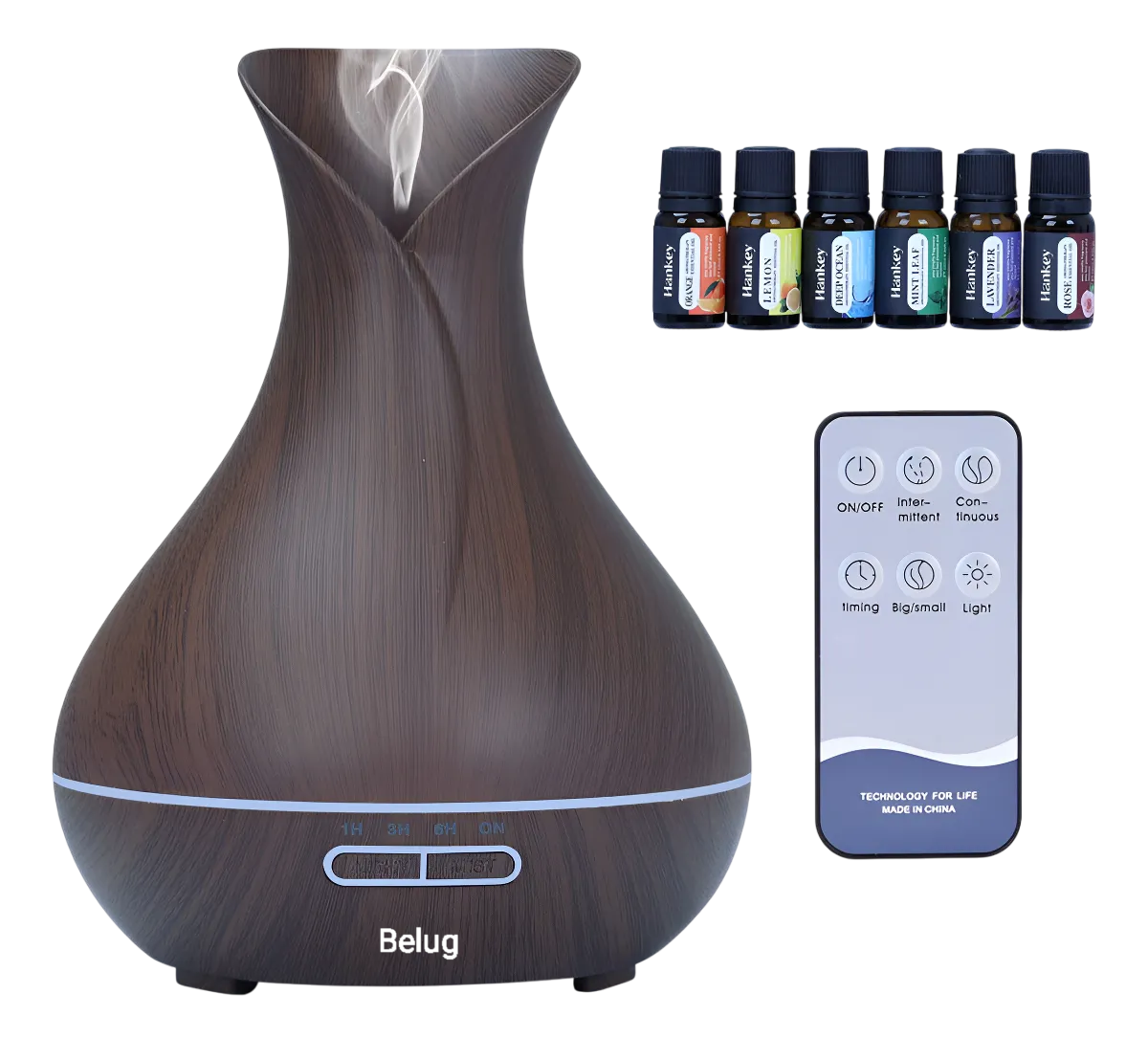 Foto 2 pulgar | Humidificador Difusor Ultrasónico 400ml Luces Control Remoto Chocolate Oscuro