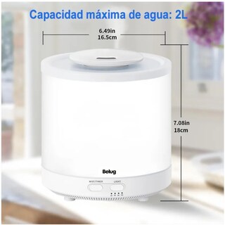 Foto 2 | Humidificador Difusor Aromaterapia De Aroma Aceites 1800ml Blanco