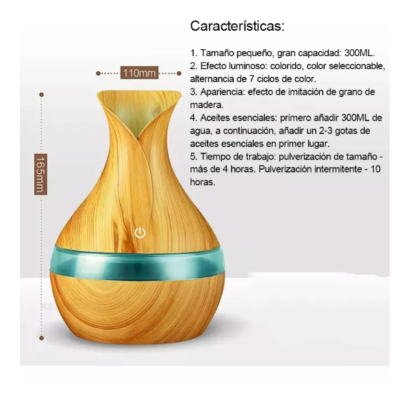 Foto 4 | Humidificador Difusor De Aceites Esenciales Ultrasonico Casa Wünd