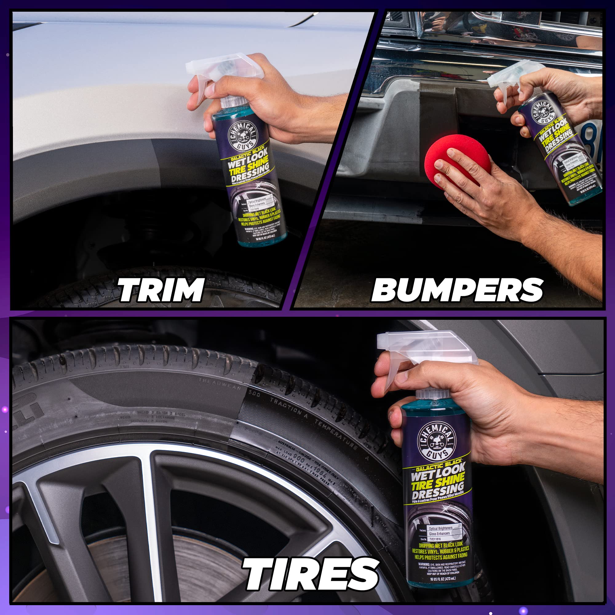 Foto 6 pulgar | Tire Shine Dressing Chemical Guys Galactic Black 473 Ml - Venta Internacional.