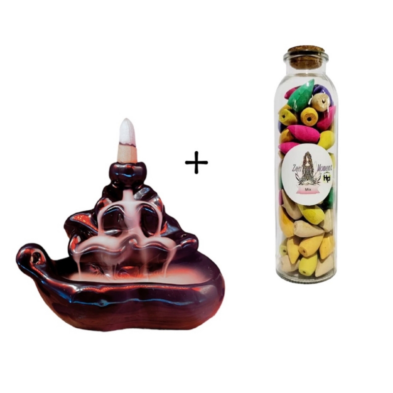 Foto 2 pulgar | Incienso Waterfall + 70 Conos Lotus Smoke Con Botella - Venta Internacional.