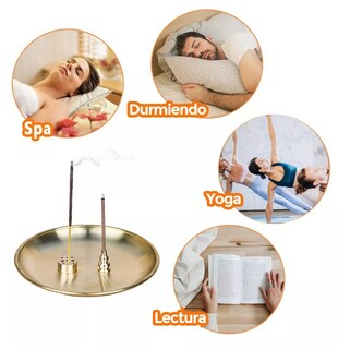 Foto 5 | Quemador De Incienso Y Porta Palo Santo Con Cenicero 4 En 1 Dorado Blanco