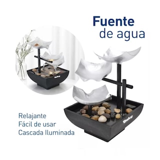 Foto 4 | Fuente Decorativa Adorno Hogar Y Jardín Con Luces Led Plata/negro Belug