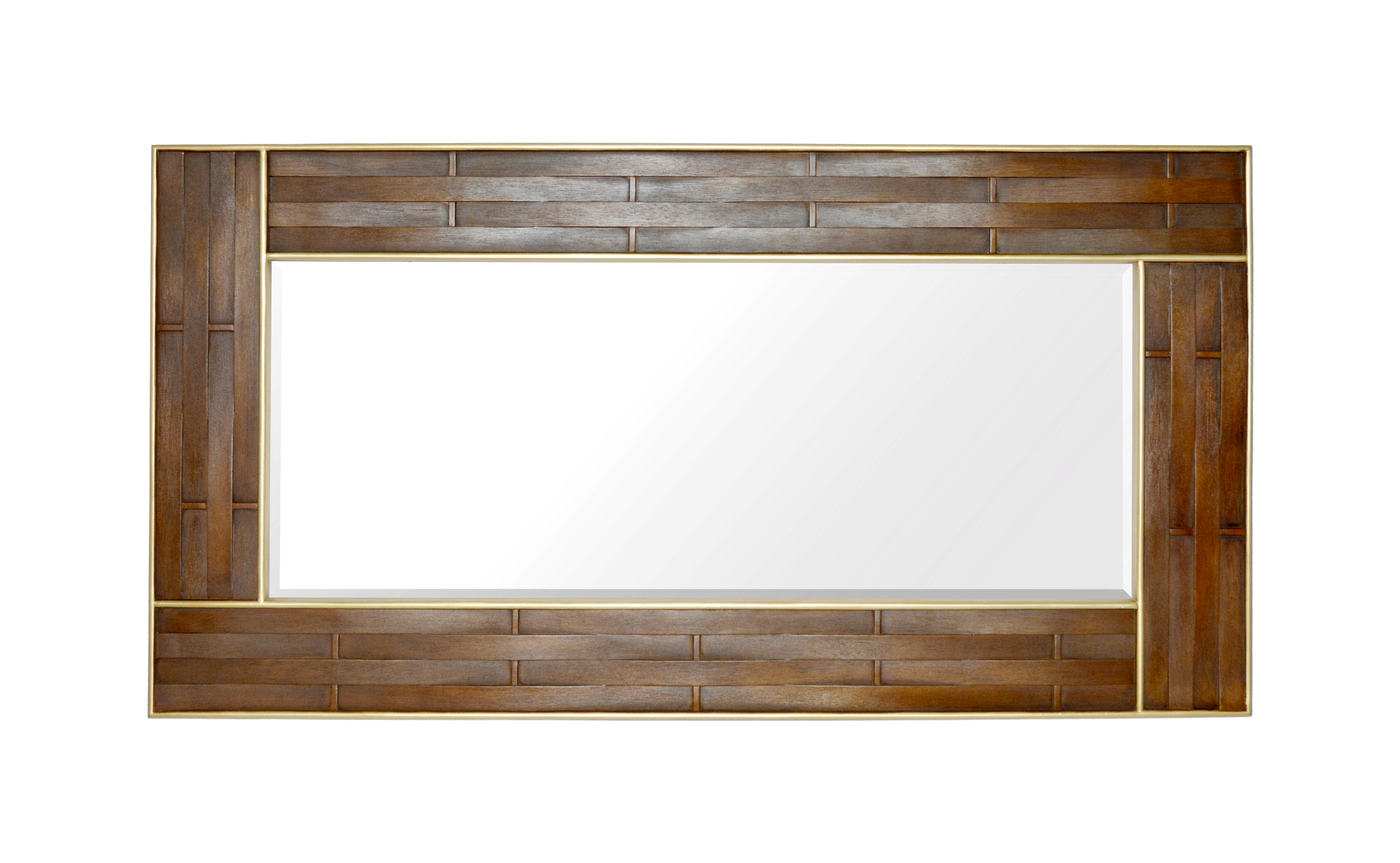 Foto 4 pulgar | Espejo de Piso y de Pared Natura Nogal con Oro 99 X 189 CM