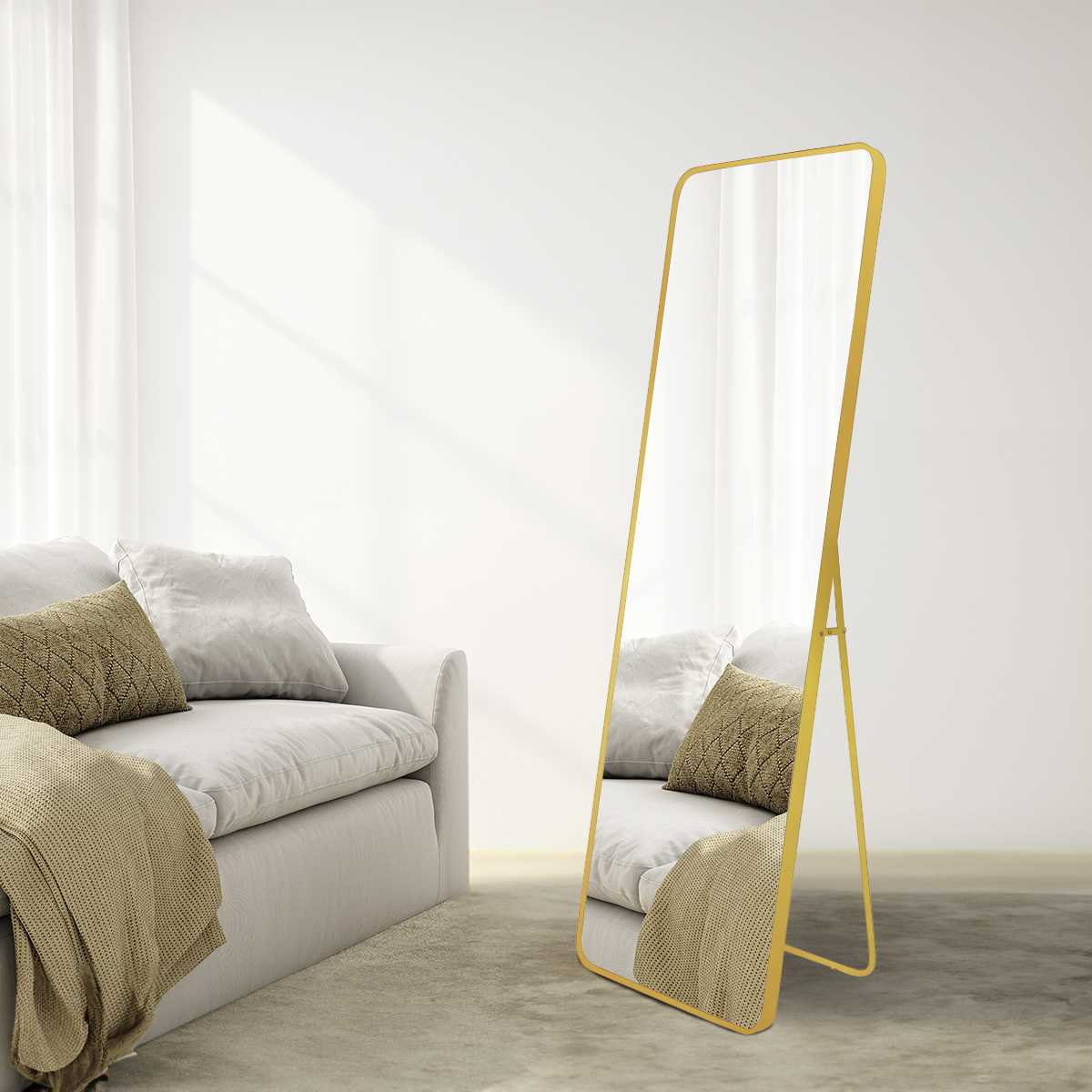 Espejo De Piso Mobi Lucia Oro