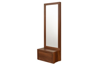 Foto 2 | Espejo De Cuerpo Completo / De Pie Con 1 Cajón Color Nogal - Madera Industrializada