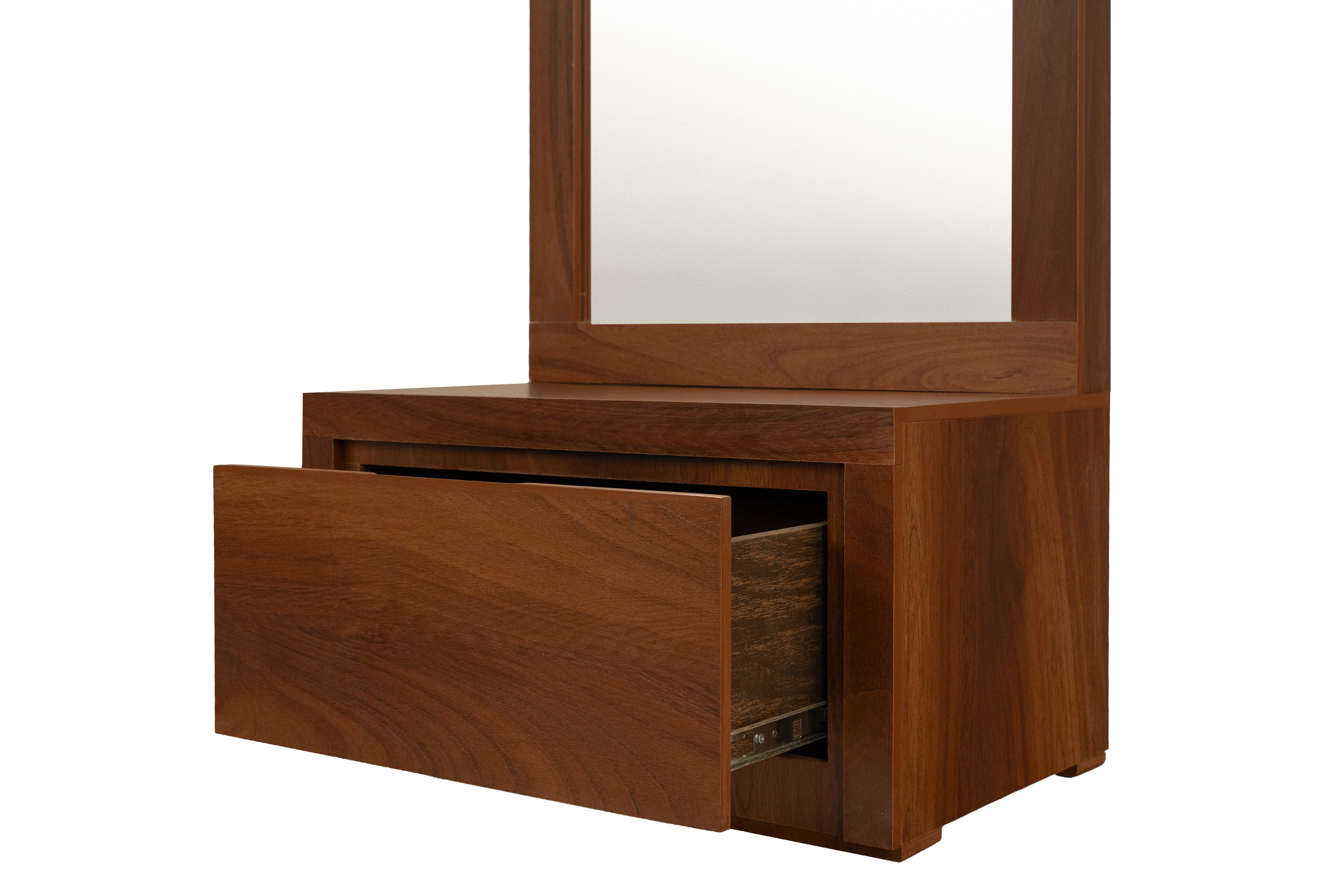 Foto 3 | Espejo De Cuerpo Completo / De Pie Con 1 Cajón Color Nogal - Madera Industrializada