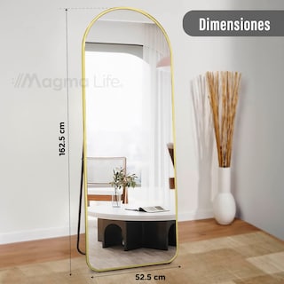 Foto 4 | Magma Life Espejo De Cuerpo Completo Con Soporte, Ideal Para Piso O Pared, Con Soporte Y Marco De Metal Resistente