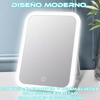 Foto 4 | Espejo De Maquillaje Con Luces Led Plegable Y Portátil Estilo De Tres Colores.
