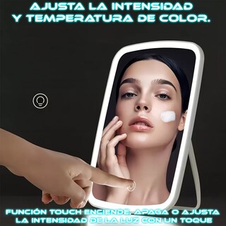 Foto 5 | Espejo De Maquillaje Con Luces Led Plegable Y Portátil Estilo De Tres Colores.