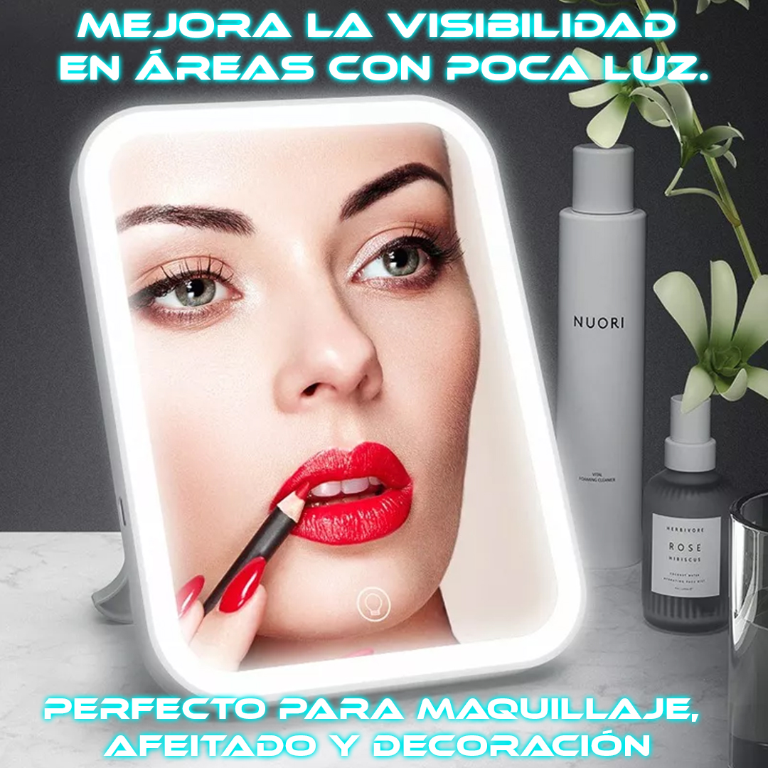 Foto 6 | Espejo De Maquillaje Con Luces Led Plegable Y Portátil Estilo De Tres Colores.