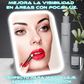 Foto 6 | Espejo De Maquillaje Con Luces Led Plegable Y Portátil Estilo De Tres Colores.