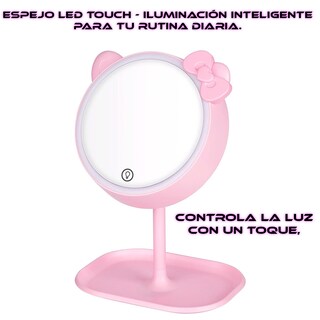 Foto 2 | Espejo De Maquillaje Con Luces Led Portátil Estilo De Tres Colores Kitty