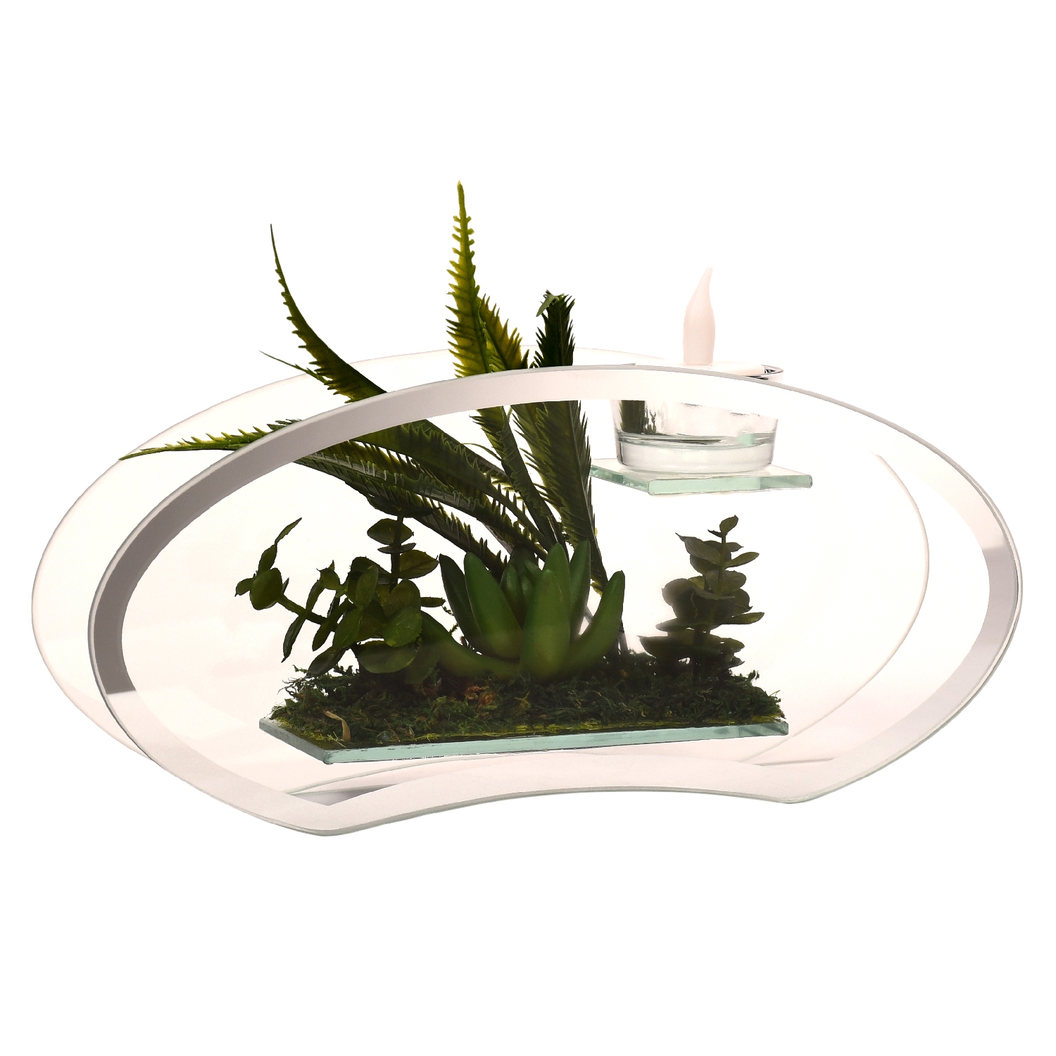 Foto 2 pulgar | Adorno Led Para Jarrón De Cristal, Planta Verde, 12,5 Cm, Con Base De Espejo - Venta Internacional.