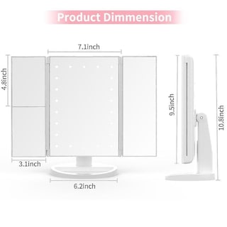 Foto 2 | Espejo De Maquillaje Huoguo Pantalla Táctil Led De 22 Luces 3 Veces - Venta Internacional.