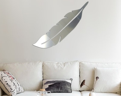 Foto 2 | Vinilo Decorativo Con Acabado De Espejo Con Diseño De Pluma Grande 120 X 28 Cm