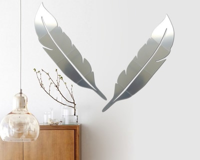 Foto 3 | Vinilo Decorativo Con Acabado De Espejo Con Diseño De Pluma Grande 120 X 28 Cm
