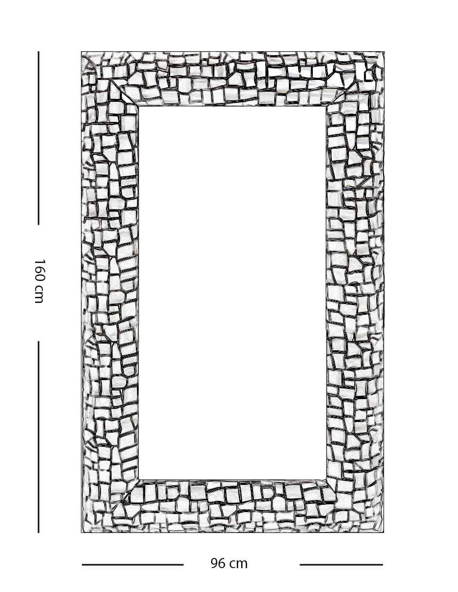 Foto 7 pulgar | Espejo de Pared Pearl Plata de 96 x 160 cm